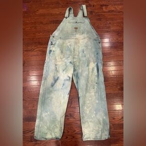 Red Kap Vintage Distressed Blue Green Tie Dye Painter Overalls 46 30 Streetwear
